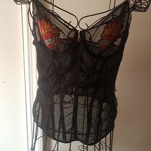 Sexy Roberto Cavalli top with flaming fire logo❤